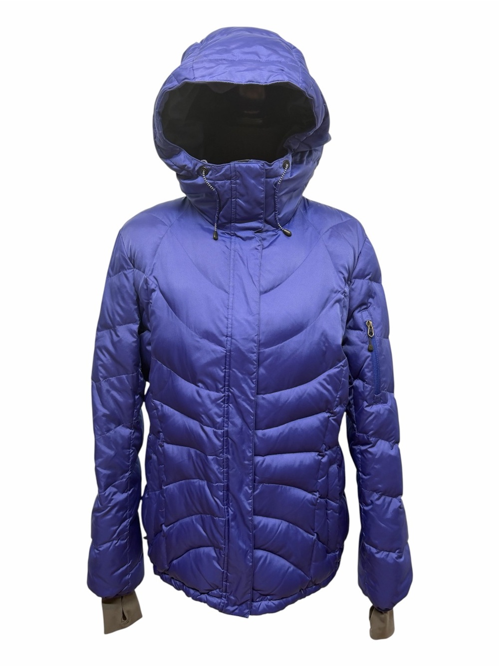 Lands’ End Girls Large 14-16 Purple Down Blend Hooded Puffer Coat
